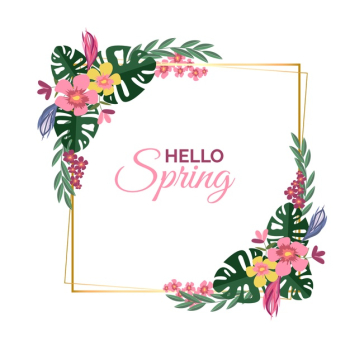 Realistic hello spring floral frame Free Vector Realistic hello spring floral frame Free Vector