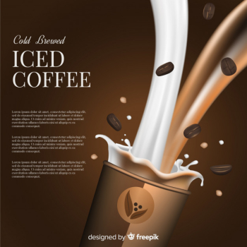 Realistic iced coffee advertisement Realistic iced coffee advertisement