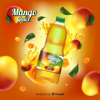 Realistic mango juice ad template Free Vector Realistic mango juice ad template Free Vector