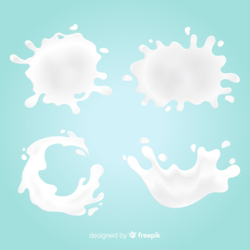 Realistic milk splash collection Free Vector Realistic milk splash collection Free Vector