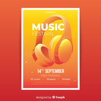 Realistic music festival poster template Free Vector Realistic music festival poster template Free Vector
