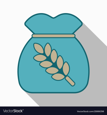 Realistic of a bag with wheat barley and sprigs vector image Realistic of a bag with wheat barley and sprigs vector image