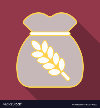 Realistic of a bag with wheat barley and sprigs vector image Realistic of a bag with wheat barley and sprigs vector image