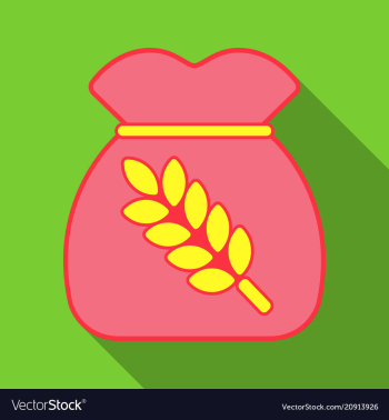 Realistic of a bag with wheat barley and sprigs vector image Realistic of a bag with wheat barley and sprigs vector image
