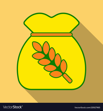 Realistic of a bag with wheat barley and sprigs vector image Realistic of a bag with wheat barley and sprigs vector image
