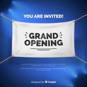 Realistic opening soon banner template Free Vector Realistic opening soon banner template Free Vector
