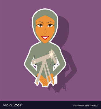 Realistic paper sticker on theme arabic business vector image Realistic paper sticker on theme arabic business vector image