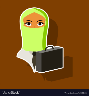 Realistic paper sticker on theme arabic business vector image Realistic paper sticker on theme arabic business vector image