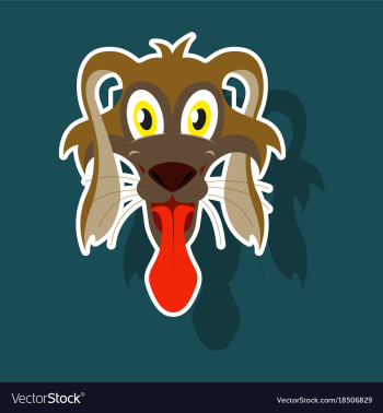 Realistic paper sticker on theme funny animal dog vector image