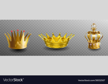 realistic set golden crowns and crowns glitter realistic set golden crowns and crowns glitter