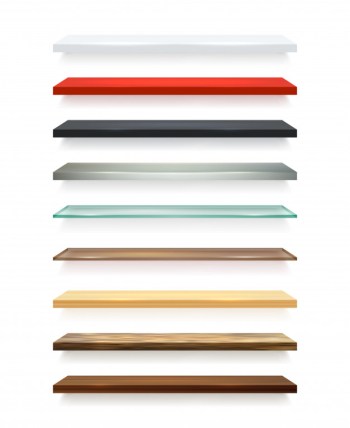 Realistic shelves set Realistic shelves set