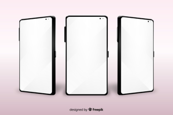 Realistic smartphone in different views Free Vector