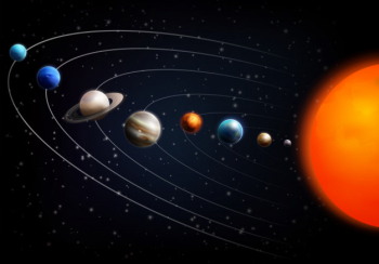 Realistic space background with all planets Free Vector Realistic space background with all planets Free Vector