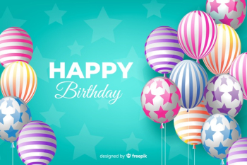 Realistic style happy birthday background Free Vector Realistic style happy birthday background Free Vector
