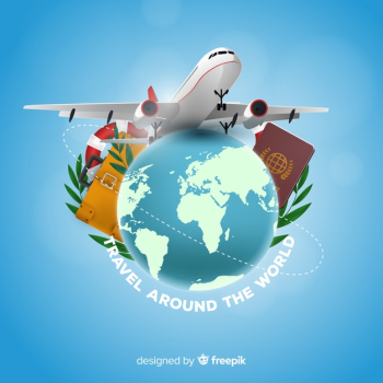 Realistic travel background Free Vector Realistic travel background Free Vector