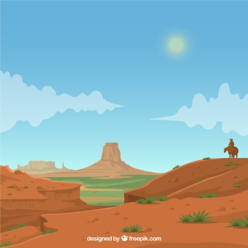 Realistic western background with cowboy Realistic western background with cowboy