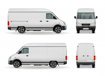 Realistic white cargo van Free Vector Realistic white cargo van Free Vector
