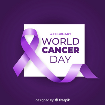 Realistic world cancer day background Free Vector