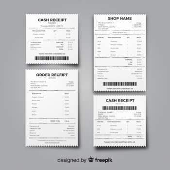 Receipt template collection with realistic design Receipt template collection with realistic design