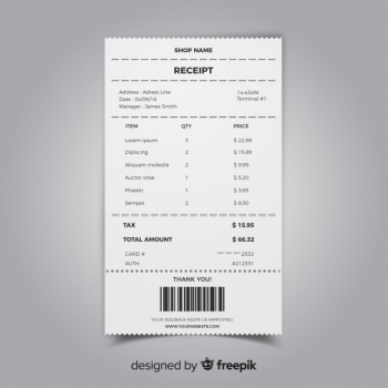 Receipt template collection with realistic design Receipt template collection with realistic design