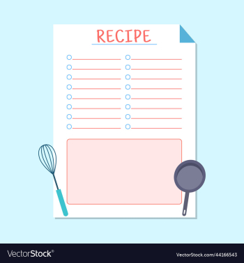 recipe making planner template design