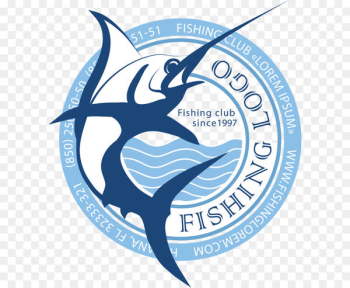 Recreational boat fishing Atlantic blue marlin Logo Angling - Ferocious fish logo vector material 