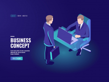 Recruitment, vacancy, job interview, business consultation management bank employee