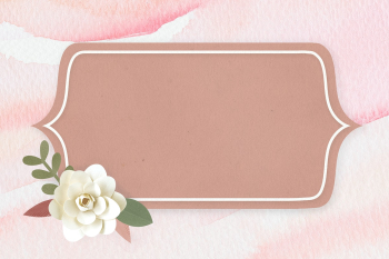 Rectangle paper craft flower badge psd Rectangle paper craft flower badge psd