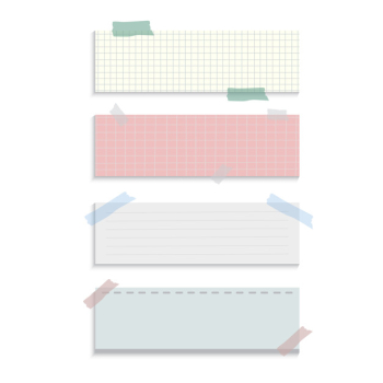 Rectangle reminder paper notes vector set