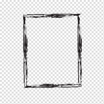 Rectangular black frame illustration, Ink brush Scratch, Ink scratches the border transparent background PNG clipart