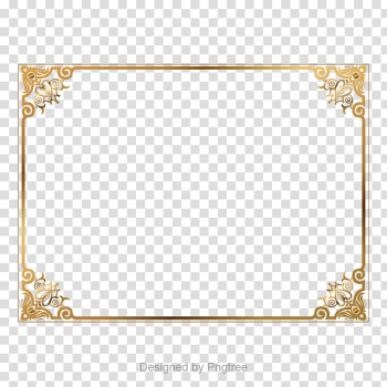 Rectangular gold floral frame, , gold transparent background PNG clipart