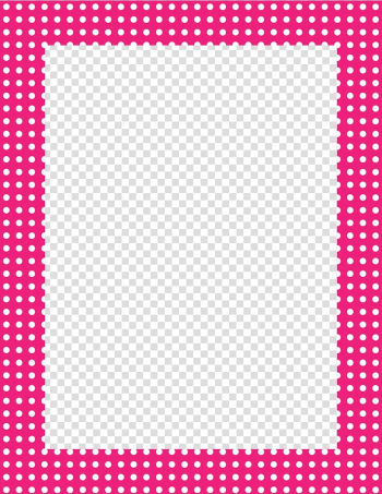 Rectangular pink and white polka-dot border, Birthday Wish list Learning Child Time, Fuchsia Border Frame transparent background PNG clipart