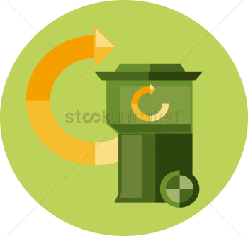 Recycle bin and recycle symbol Recycle bin and recycle symbol