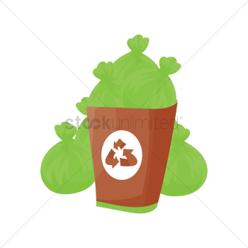 Recycle bin with garbage bags Recycle bin with garbage bags