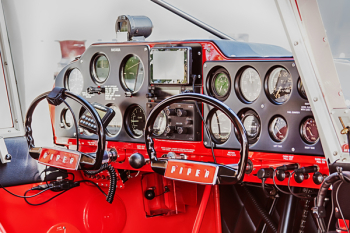 Red and Black Airplane Cockpit Red and Black Airplane Cockpit