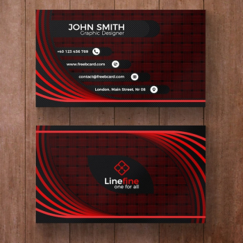 Red and black corporate business card