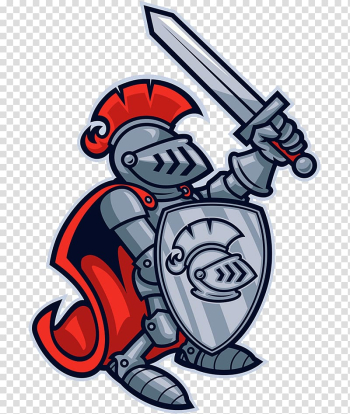 Red and black knight animated illustration, Knight Cartoon illustration Illustration, Armor soldier transparent background PNG clipart