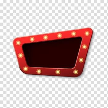 Red and black vanity mirror, Incandescent light bulb, Light board transparent background PNG clipart