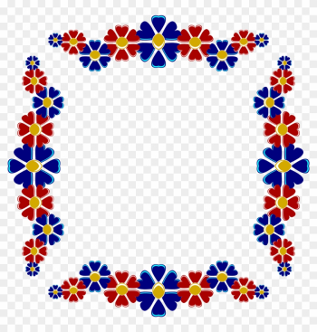 Red And Blue Floral Frame - Red And Blue Frame Png Red And Blue Floral Frame - Red And Blue Frame Png
