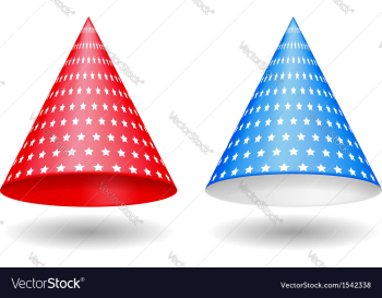 Red and Blue Party Hats vector image Red and Blue Party Hats vector image