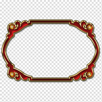 Red and gold frame , Islamic art Ramadan , red frame transparent background PNG clipart