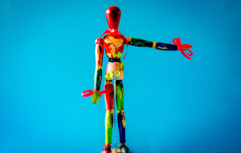 Red and Multicolored Figure Red and Multicolored Figure