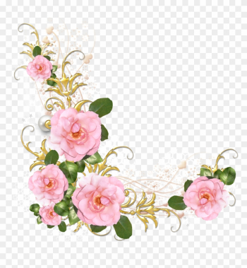 Red And Pink Flowers Vector Corner Background Stock - Pink Roses Clipart Png