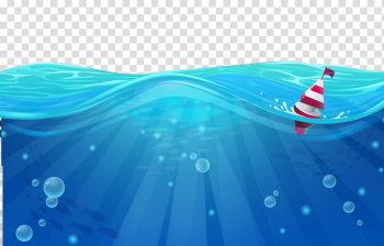 Red and white boat on body of water, Cartoon Sea Wind wave, Blue Wave transparent background PNG clipart