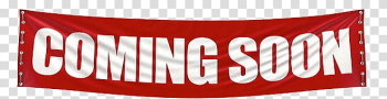 Red and white Coming Soon , Coming Soon Banner transparent background PNG clipart