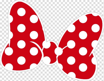 Red and white polka-dots ribbon , Minnie Mouse Mickey Mouse T-shirt , MINNIE transparent background PNG clipart