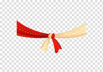Red and white ribbon, Wedding invitation Weddings in India Hindu wedding, wedding transparent background PNG clipart