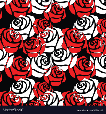 red and white roses seamless floral pattern