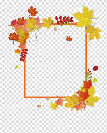 Red and yellow maple leaf border, Maple leaf frame, Maple Leaf Frame color transparent background PNG clipart