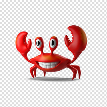 Red animated crab , Crab Cartoon Illustration, Cartoon crab transparent background PNG clipart